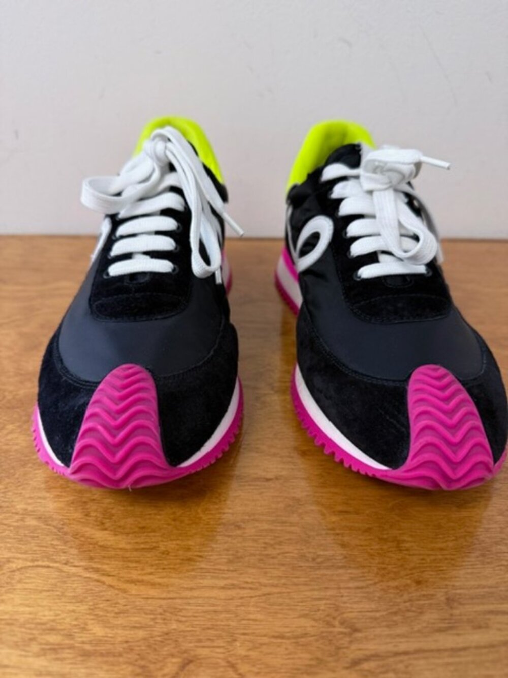 LOEWE Flow Runner Sneakers Black Neon Pink Yellow Women’s EU 40 Made in Italy - Picture 4 of 10